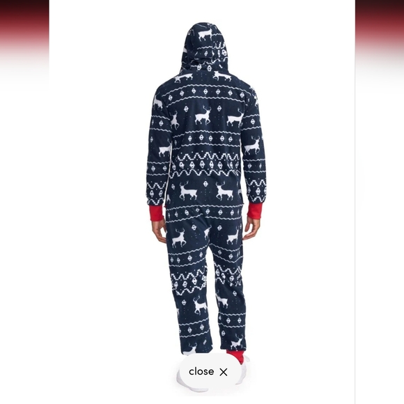 TIPSY ELVES BLUE REINDEER JUMPSUIT UNISEX SZ L - Picture 4 of 13